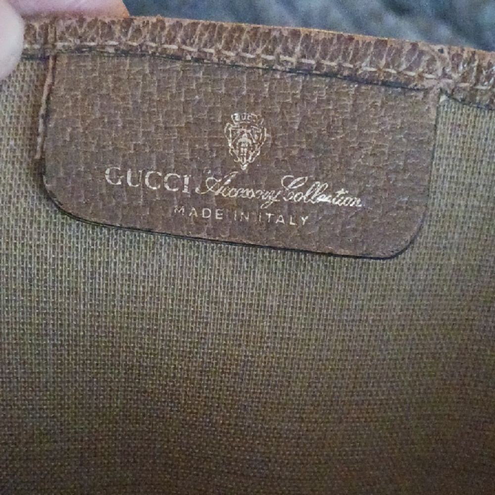 Gucci Supreme Coated Canvas Vintage Large Beige & Brown Laptop Tote Bag REHAB - Picture 2 of 11